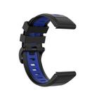 For Garmin QuickFit 20mm Kalebol Two-color Silicone Watch Band(Blue Black) - 3
