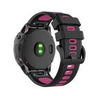 For Garmin QuickFit 20mm Kalebol Two-color Silicone Watch Band(Black Rose Red) - 2
