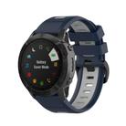 For Garmin QuickFit 20mm Kalebol Two-color Silicone Watch Band(Blue Grey) - 1