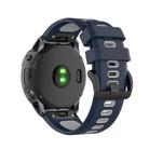For Garmin QuickFit 20mm Kalebol Two-color Silicone Watch Band(Blue Grey) - 2