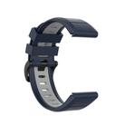 For Garmin QuickFit 20mm Kalebol Two-color Silicone Watch Band(Blue Grey) - 3