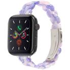 For Apple Watch 46mm / 49mm / 45mm / 44mm Oval Resin Watch Band(Purple Pink Flower) - 1