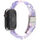 For Apple Watch 46mm / 49mm / 45mm / 44mm Oval Resin Watch Band(Purple Pink Flower) - 2