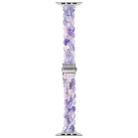 For Apple Watch 46mm / 49mm / 45mm / 44mm Oval Resin Watch Band(Purple Pink Flower) - 3