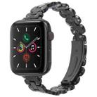 For Apple Watch 46mm / 49mm / 45mm / 44mm Oval Resin Watch Band(Flash Black) - 1