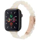For Apple Watch 42mm / 41mm / 40mm / 38mm Oval Resin Watch Band(Beige White) - 1