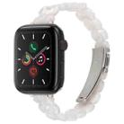 For Apple Watch 42mm / 41mm / 40mm / 38mm Oval Resin Watch Band(Flash White) - 1