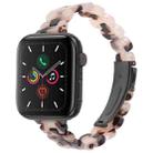 For Apple Watch 42mm / 41mm / 40mm / 38mm Oval Resin Watch Band(Light Grey Flower) - 1