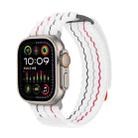 For Apple Watch 46mm / 49mm / 45mm / 44mm Kalebol  Dual-section Sports Nylon Loop Watch Band(White) - 1