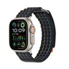 For Apple Watch 46mm / 49mm / 45mm / 44mm Kalebol  Dual-section Sports Nylon Loop Watch Band(Black) - 1