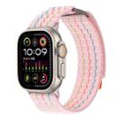 For Apple Watch 46mm / 49mm / 45mm / 44mm Kalebol  Dual-section Sports Nylon Loop Watch Band(Cherry Blossom Pink) - 1
