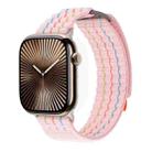For Apple Watch 42mm / 41mm / 40mm / 38mm Kalebol  Dual-section Sports Nylon Loop Watch Band(Cherry Blossom Pink) - 1