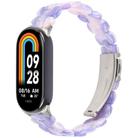 For Xiaomi Smart Band 9 / 8 Oval Resin Watch Band(Purple Pink Flower) - 1