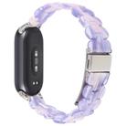 For Xiaomi Smart Band 9 / 8 Oval Resin Watch Band(Purple Pink Flower) - 2