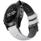 For Garmin QuickFit 22mm Kalebol Breathable Two-color Silicone Watch Band(White Black) - 1