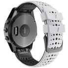 For Garmin QuickFit 22mm Kalebol Breathable Two-color Silicone Watch Band(White Black) - 2
