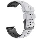 For Garmin QuickFit 22mm Kalebol Breathable Two-color Silicone Watch Band(White Black) - 3