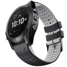 For Garmin QuickFit 22mm Kalebol Breathable Two-color Silicone Watch Band(Black Grey) - 1