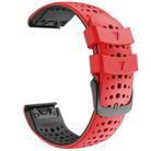 For Garmin QuickFit 22mm Kalebol Breathable Two-color Silicone Watch Band(Red Black) - 3