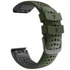 For Garmin QuickFit 22mm Kalebol Breathable Two-color Silicone Watch Band(Army Green) - 3
