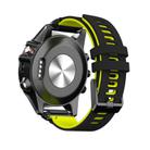 For Garmin QuickFit 22mm Kalebol Two-layer Silicone Watch Band(Black Yellow) - 1