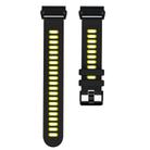 For Garmin QuickFit 22mm Kalebol Two-layer Silicone Watch Band(Black Yellow) - 2