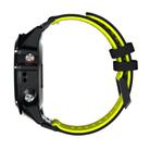 For Garmin QuickFit 22mm Kalebol Two-layer Silicone Watch Band(Black Yellow) - 3