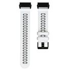 For Garmin QuickFit 26mm Kalebol Two-layer Silicone Watch Band(White Black) - 2