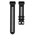 For Garmin QuickFit 26mm Kalebol Two-layer Silicone Watch Band(Black Grey) - 2