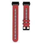 For Garmin QuickFit 26mm Kalebol Two-layer Silicone Watch Band(Red Black) - 2