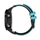 For Garmin QuickFit 26mm Kalebol Two-layer Silicone Watch Band(Teal Black) - 3