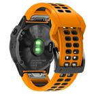 For Garmin QuickFit 22mm Kalebol Tow Row Holes Silicone Watch Band(Orange Black) - 3