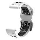 For Garmin QuickFit 26mm Kalebol Tow Row Holes Silicone Watch Band(White Black) - 2