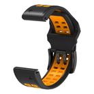 For Garmin QuickFit 26mm Kalebol Tow Row Holes Silicone Watch Band(Black Orange) - 2