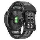For Garmin QuickFit 26mm Kalebol Tow Row Holes Silicone Watch Band(Black Grey) - 3
