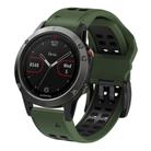 For Garmin QuickFit 26mm Kalebol Tow Row Holes Silicone Watch Band(Green Black) - 1