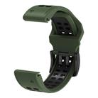 For Garmin QuickFit 26mm Kalebol Tow Row Holes Silicone Watch Band(Green Black) - 2