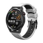 Kalebol 20mm Universal Three Row Holes Silicone Watch Band(White Black) - 1