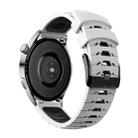 Kalebol 20mm Universal Three Row Holes Silicone Watch Band(White Black) - 2