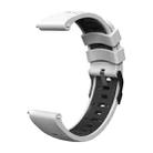 Kalebol 20mm Universal Three Row Holes Silicone Watch Band(White Black) - 3