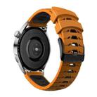 Kalebol 20mm Universal Three Row Holes Silicone Watch Band(Orange Black) - 2
