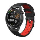 Kalebol 20mm Universal Three Row Holes Silicone Watch Band(Black Red) - 1