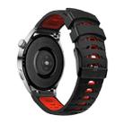 Kalebol 20mm Universal Three Row Holes Silicone Watch Band(Black Red) - 2