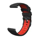 Kalebol 20mm Universal Three Row Holes Silicone Watch Band(Black Red) - 3