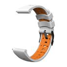 Kalebol 22mm Universal Three Row Holes Silicone Watch Band(White Orange) - 3