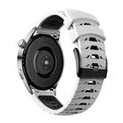 Kalebol 22mm Universal Three Row Holes Silicone Watch Band(White Black) - 2