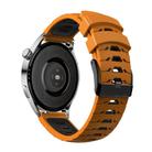 Kalebol 22mm Universal Three Row Holes Silicone Watch Band(Orange Black) - 2
