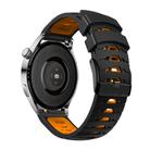Kalebol 22mm Universal Three Row Holes Silicone Watch Band(Black Orange) - 2