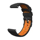 Kalebol 22mm Universal Three Row Holes Silicone Watch Band(Black Orange) - 3
