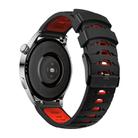 Kalebol 22mm Universal Three Row Holes Silicone Watch Band(Black Red) - 2